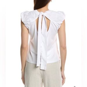 Nanette Nanette Lepore
Tie Back Blouse White Ruffle Sleeve Top,XL NWT